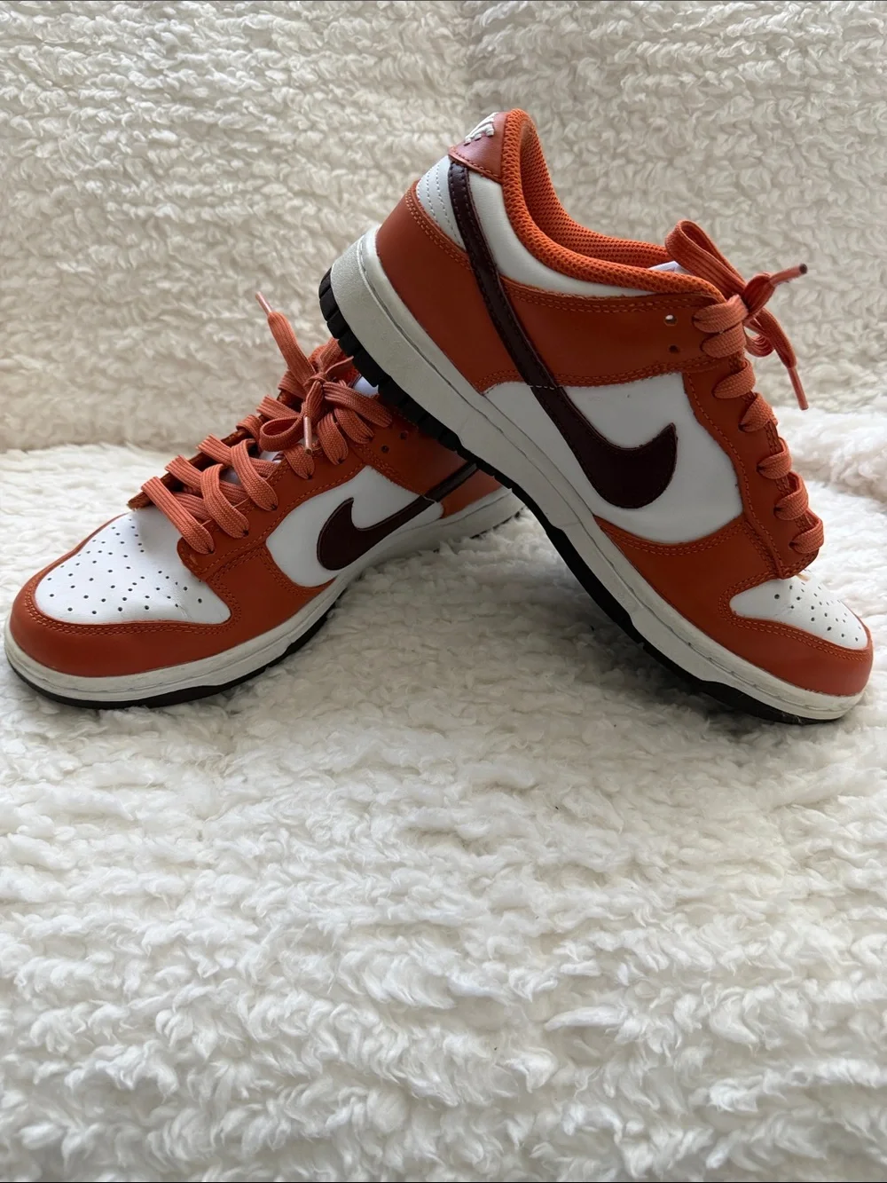Nike Orange, White and Dark brown Low-Top Sneakers